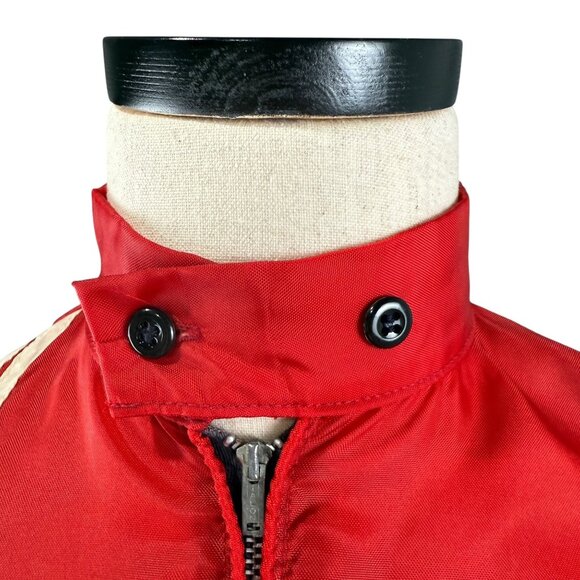 Vintage 60s Lion Uniform Mens Firestone Red Jacket Medium Nylon - Picture 10 of 16